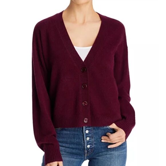 NWT ABOUND Everyday Button Cardigan Burgundy Vine Size Large - Picture 1 of 11